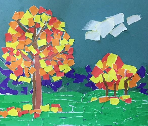Аппликация на тему осень из цветной бумаги в детском саду для конкурсов