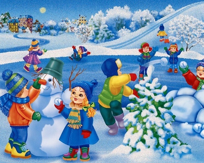 Рисунок на тему зимние игры